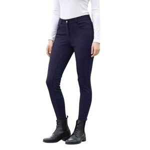 HR Farm Women's Navy Full Seat Silicone Grip Breeches Horse Riding Jodhpurs 28